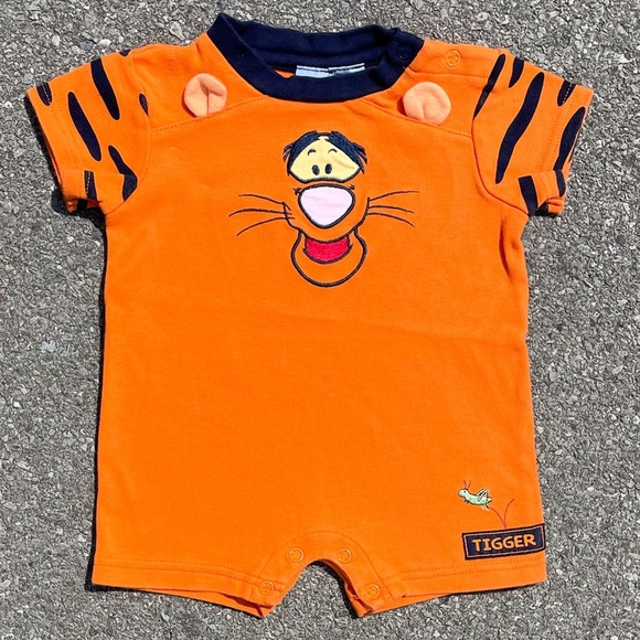Disney Other - Tigger Face Vtg 2000s The Wonderful World Of Disney Romper Youth Size (6M)